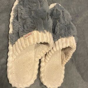 Cozy Gray and Cream Slippers